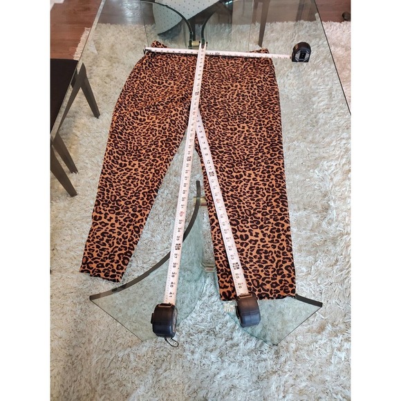 Terra & Sky Womens Brown Leopard Print Skinny Leg High Rise Casual Pants Size 1X - Picture 10 of 10